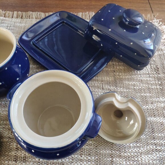RKM Rheinsberger Germany Set of 4, VTG Jam Pot, Butter Dish, Tea Mug signed, - Picture 6 of 14